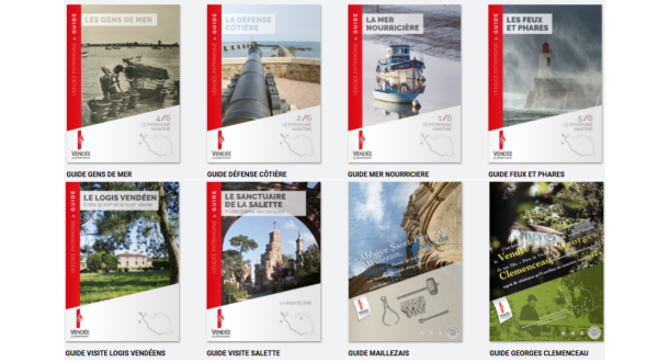 Guides thématiques Vendée Patrimoine Couvertures des guides thématiques Vendée Patrimoine