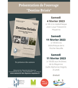 « Destins brisés » - Deux présentations en présence des auteurs·rices