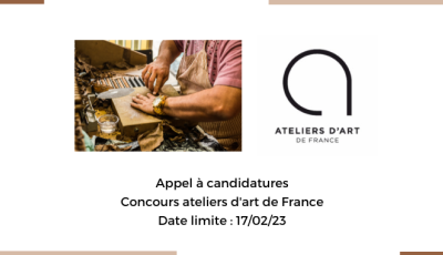Appel à candidatures - Concours ateliers d'art de France