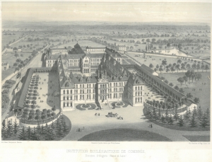 ASMV Collège de Combrée, Lithographie du Collège, © Archives diocésaines Angers
